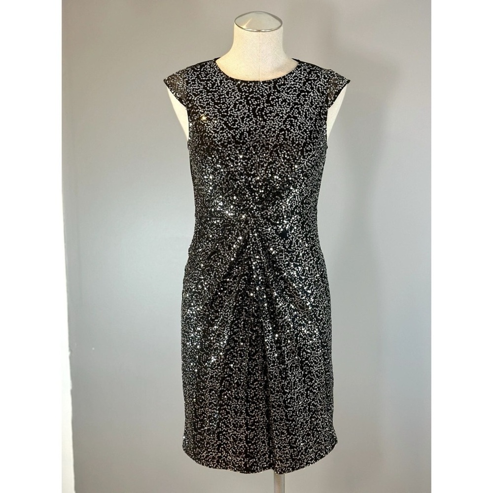Vince Camuto Black with Silver Sequin Cocktail Dress